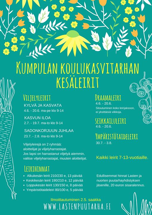 Kesän parhaat leirit keskellä kaupunkia. Ensimmäiset leirit alkavat jo täyttyä!