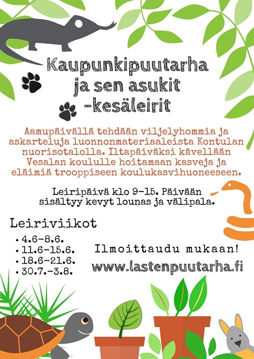 Kesän parhaat leirit lähiön ytimessä! Varaa paikka 2.5. mennessä.