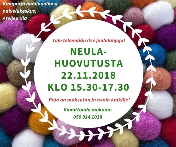 Ilmoittaudu mukaan joululahja- ja koristepajaan. Mukaan mahtuvat kaikenikäiset!